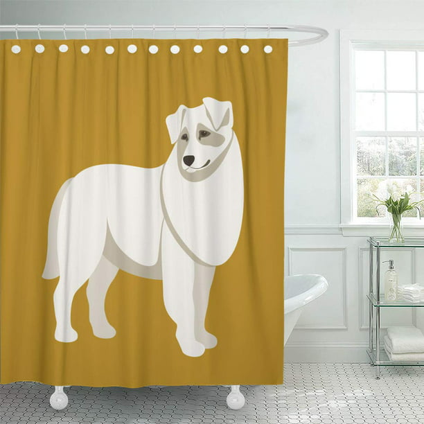 Samoyed Dog WIndow Valance or Shower Curtain Color choices